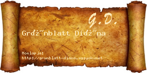 Grünblatt Diána névjegykártya